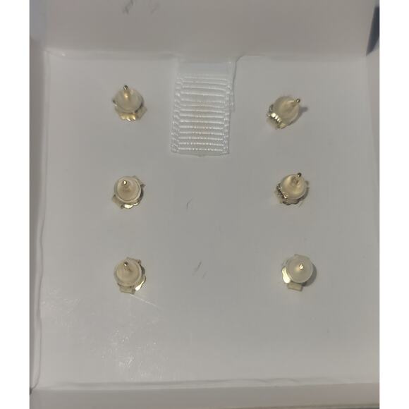 Nanette Lepore Sterling Silver Earring 3 piece Set with Cubic Zirconias - Picture 4 of 8